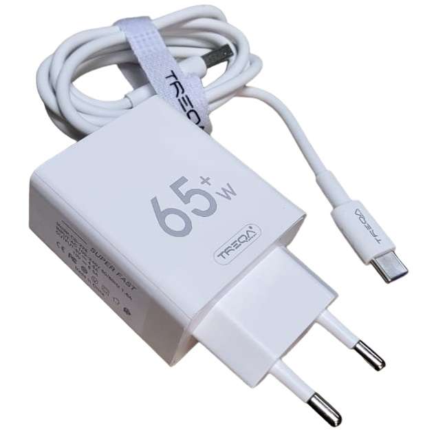 Treqa CS-228 USB Charger With Type C Cable 65W