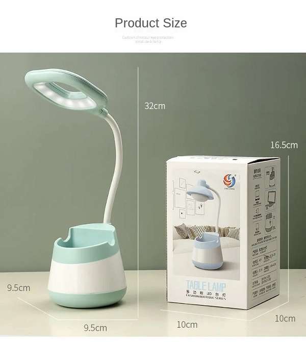 Chao Sheng CS276-3 USB Rechargeable Square Head Table Lamp Pencil Holder