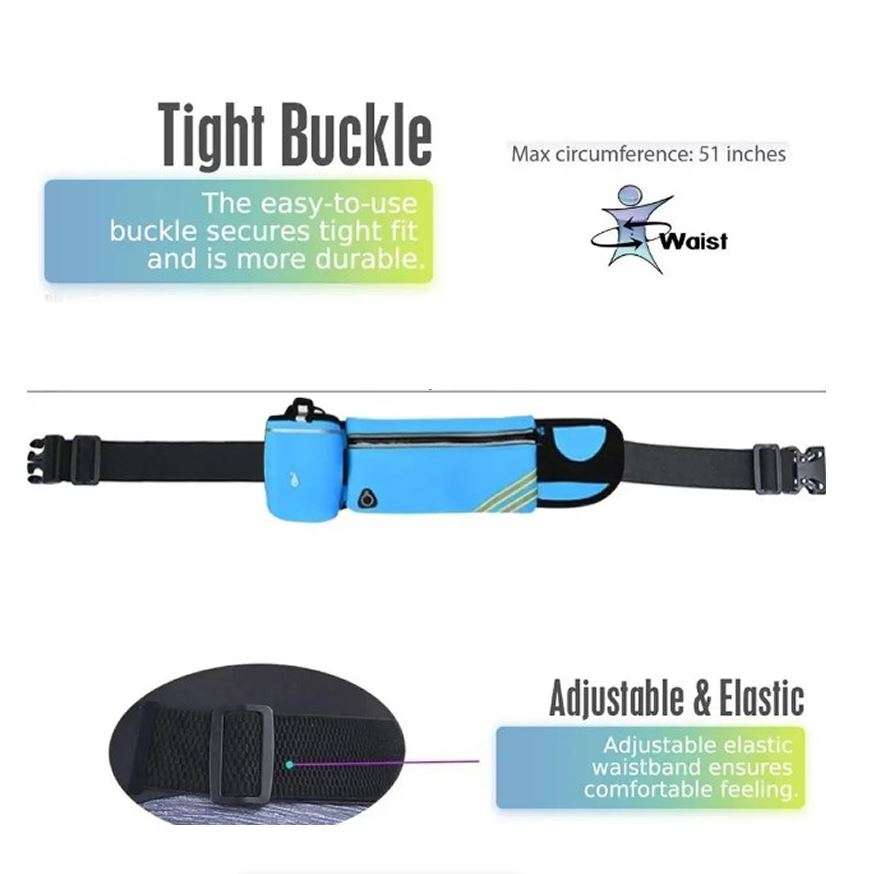 183119 Reflective Running Waist Bag with Bottle Holder