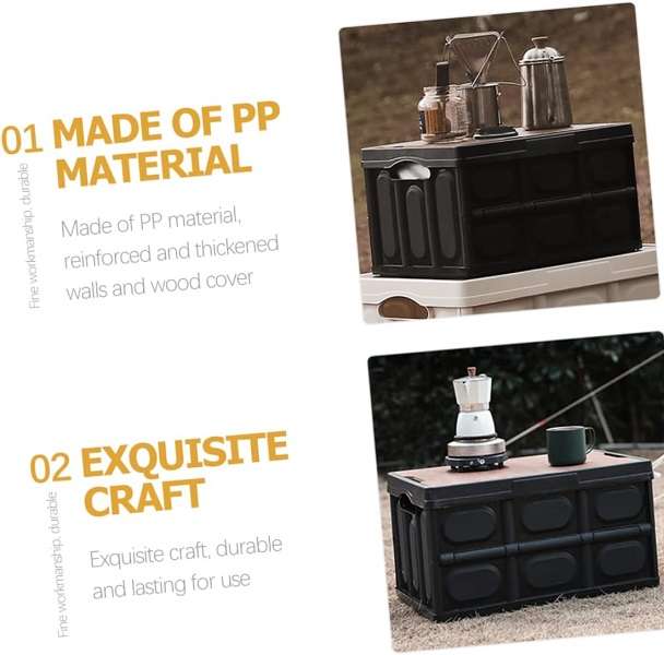 55L Fold Up Storage Camping Box 52cm x 35.3 x 29