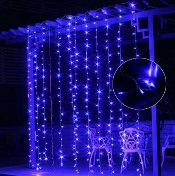 ZYF-D139 3m x 2m Blue LED Fairy Light Curtain