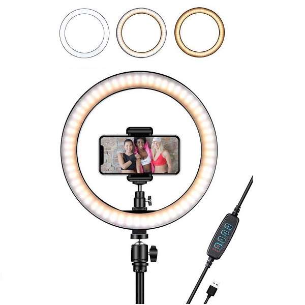 Wolulu AS-32728 14" 3 Mode White LED Ring Light With 2.1m Stand