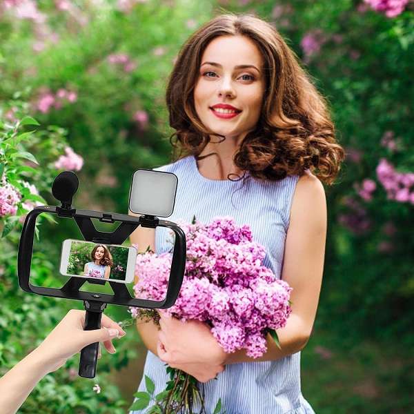 AY-49T Live Broadcast LED Tripod Microphone Lighting Kit