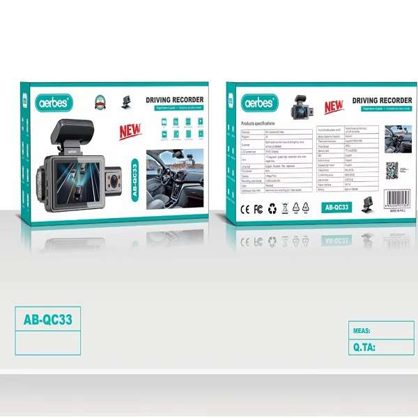 Aerbes AB-QC33 Dash Camera With Rear Camera
