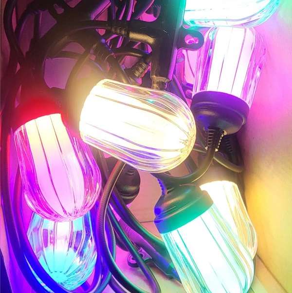 ZYF-153 Loofah 5M String With Hooks RGB Lights 10 Bulbs