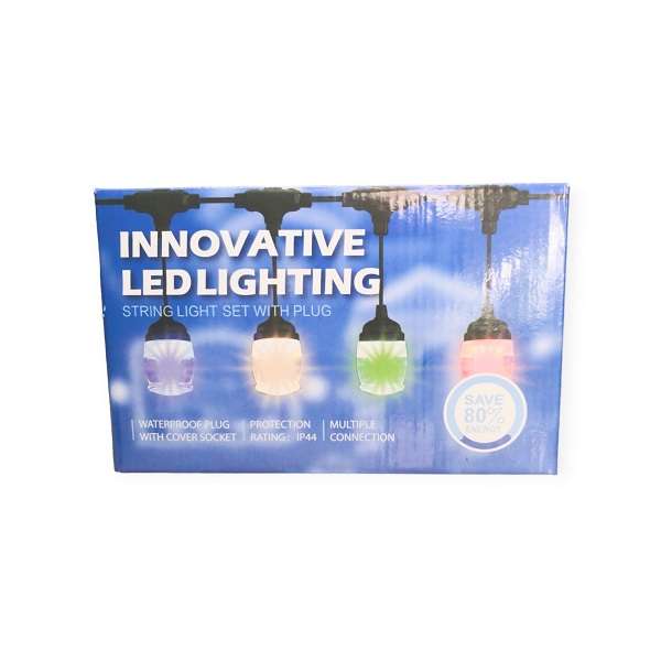 ZYF-153 Loofah 5M String With Hooks RGB Lights 10 Bulbs