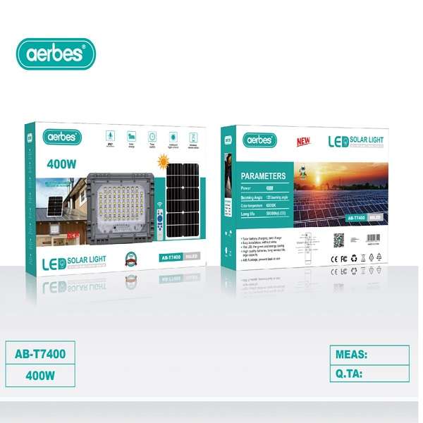 Aerbes AB-T7400 400w LED Solar Light With Seperate Panel And Remote Control