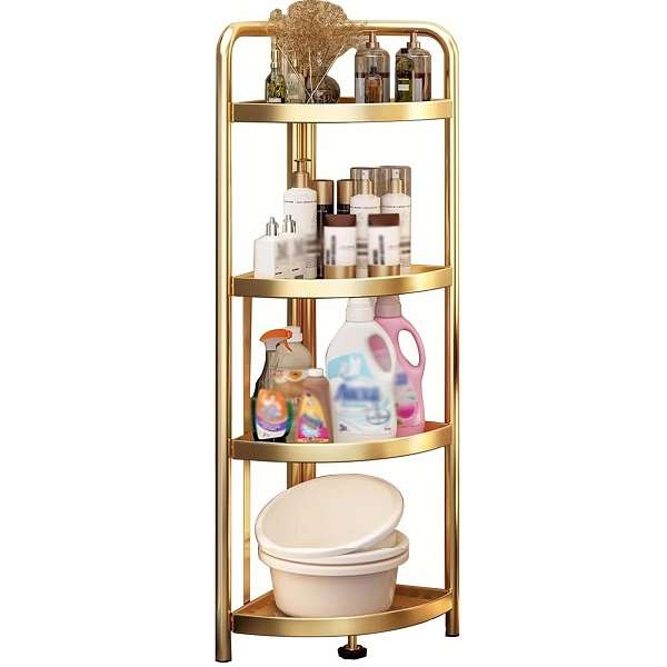 JG20375391 4 Tier Folding Corner Shelf With Triangle Storage Rack And 119cm Height