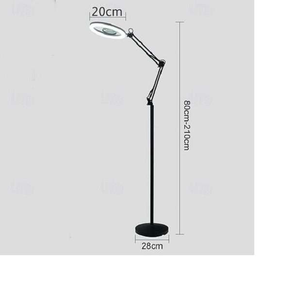 JG20375390 Professional LED Magnifying Floor Lamp with Adjustable Swing Arm, 2 Light Modes &amp; ...