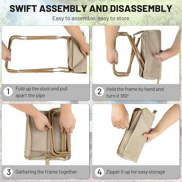 JG20375604 Outdoor Pencil Case Folding Camping Stool 28cm