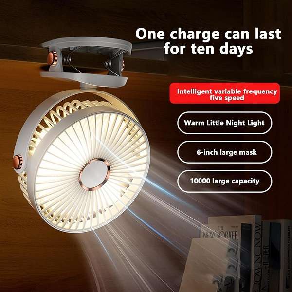 MY-7482Rechargeable Clip On Fan 5 Speed Mode