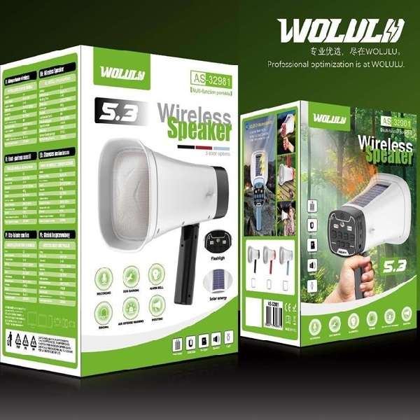 Wolulu AS-32981 Wireless Solar Powered Loud Hailer Speaker
