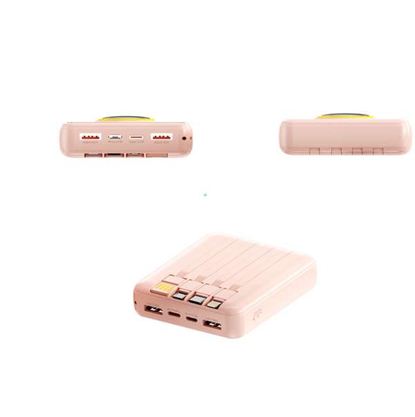 Treqa TR-969 10000Mah Transparent Power Bank with USB Cables Attached