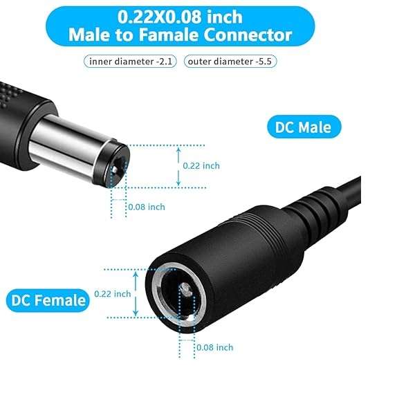 Super Electronics SE-L205  30M Male to Female DC Power Extension