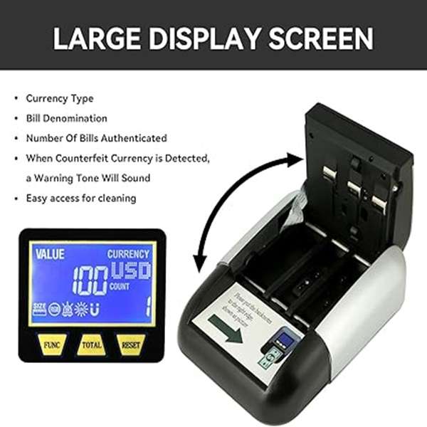 Rechargeable Multi Currency Money Detector
