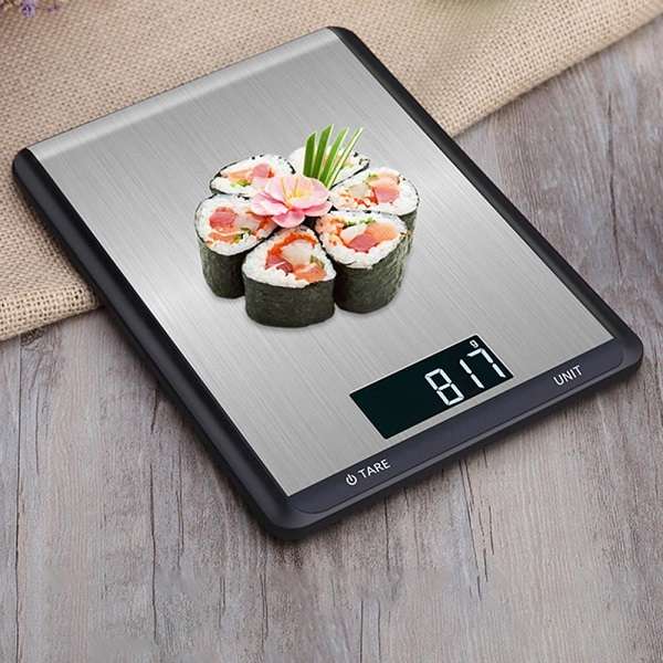 Aerbes AB-J169 Digital Kitchen Scale 10kg Stainless Steel Food Scale with Backlit LCD Display, Ta...