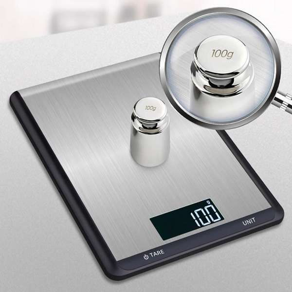 Aerbes AB-J169 Digital Kitchen Scale 10kg Stainless Steel Food Scale with Backlit LCD Display, Ta...