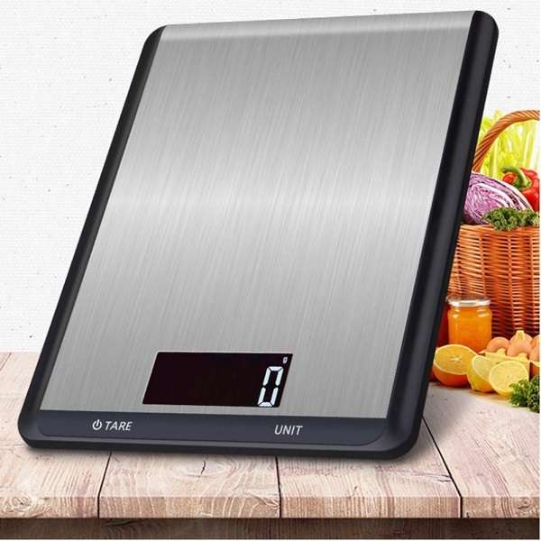 Aerbes AB-J169 Digital Kitchen Scale 10kg Stainless Steel Food Scale with Backlit LCD Display, Ta...