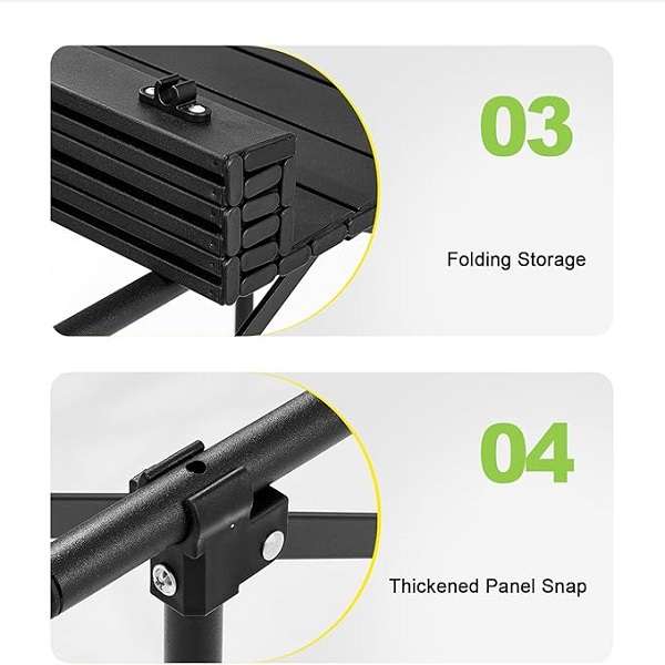 JG20375672 Outdoor Foldable Table With 6 Chairs Camping Set 120cm x 55cm x 50cm