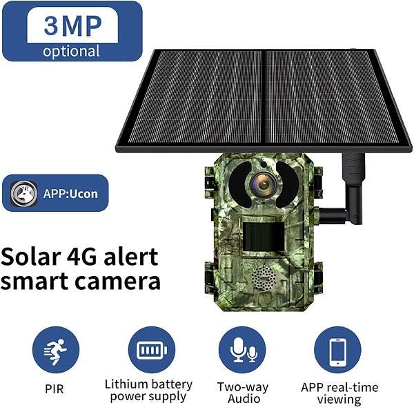 SE-H10-4G Solar 3mp Trail Outdoor Camera With PIR Motion Sensor