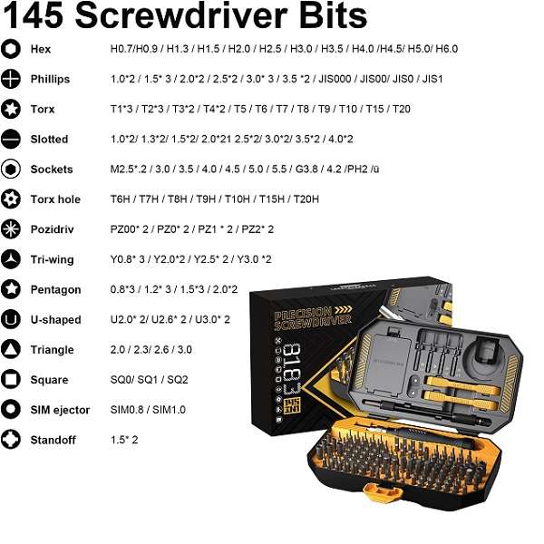 8183 Multi-function Precision Screwdriver 145 in 1 Set