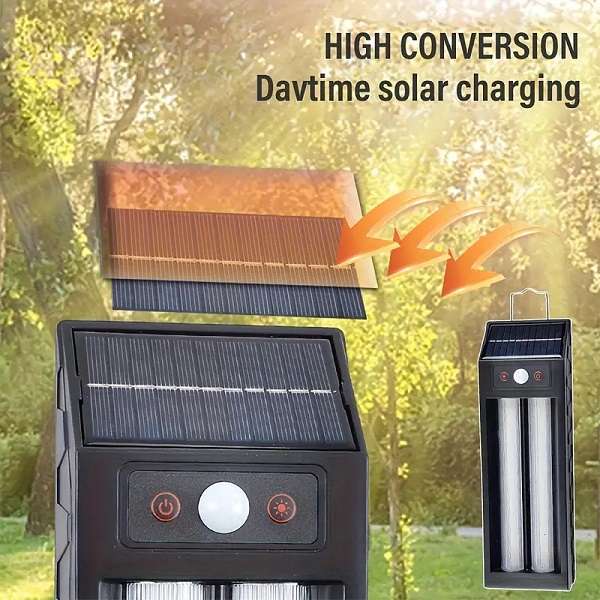 Solar Powered Sensor Double Wall Light With Hanging Hook 1200mah Battery 18W