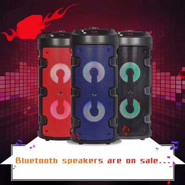 4 Bass Boost RGB Bluetooth Speaker Remote & Strap 1200mAh