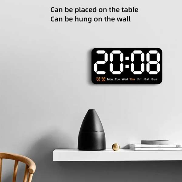 6638 Digital Alarm Clock With 2 LED Display