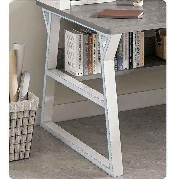 Modern Computer Study Bookcase Desk With Shelves 140cm x 60cm