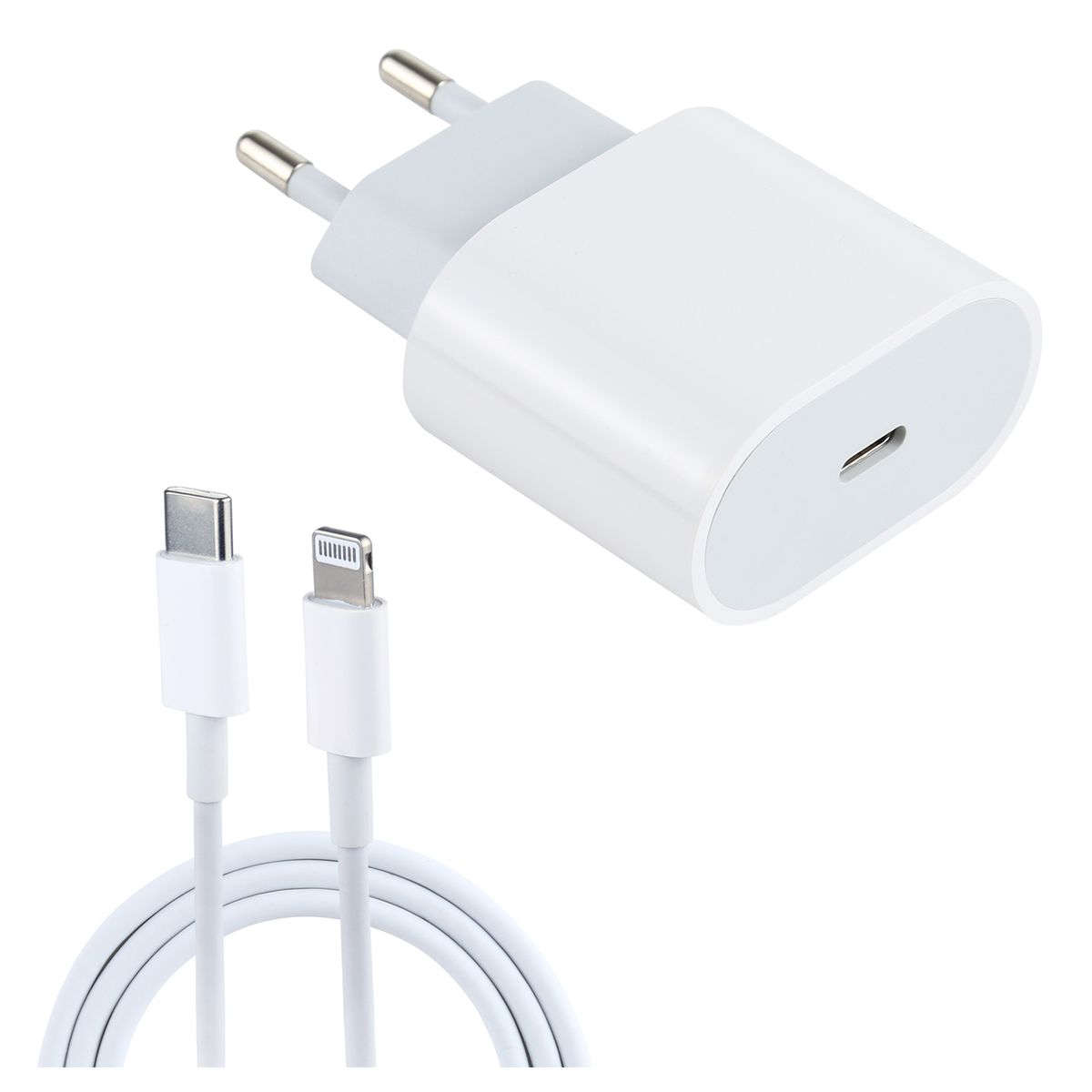 PD Charger Single Port With USB Type C to Lightning Cable For Iphone 14 Pro Max