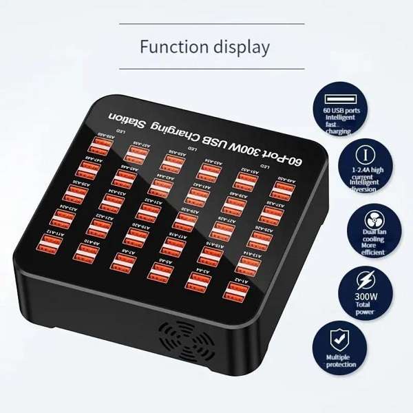 XF000085 Multi-Functional 60 Ports USB Smart Charging Station