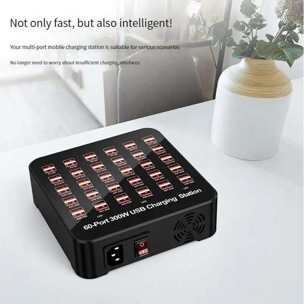 XF000085 Multi-Functional 60 Ports USB Smart Charging Station