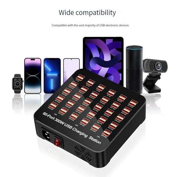 XF000085 Multi-Functional 60 Ports USB Smart Charging Station