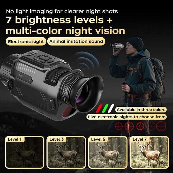 D15 4K 64MP Digital Infrared Night Vision Monocular With Focusing Lens