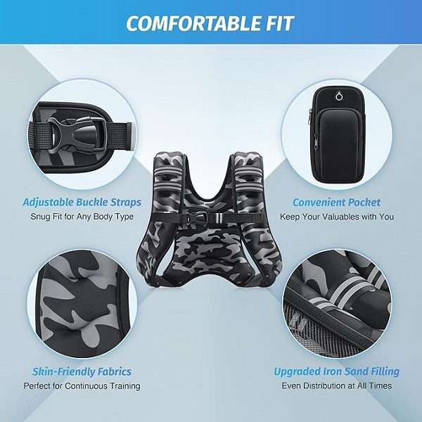 183953 Adjustable Weighted Training Vest 5.5kg 
