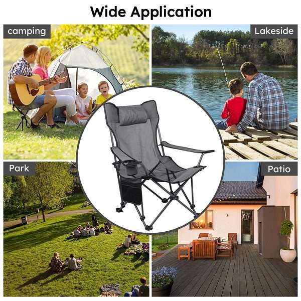 Adjustable Outdoor Folding Recliner Chair With Removeable Footrest