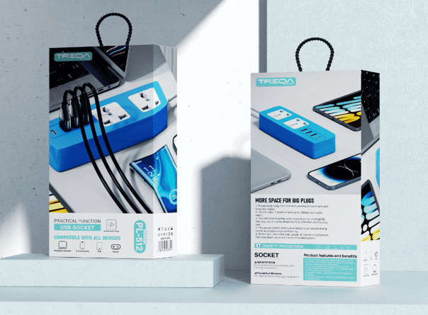 PL-512-2M Treqa 3000W  Dual Power Socket with 3 USB's + PD