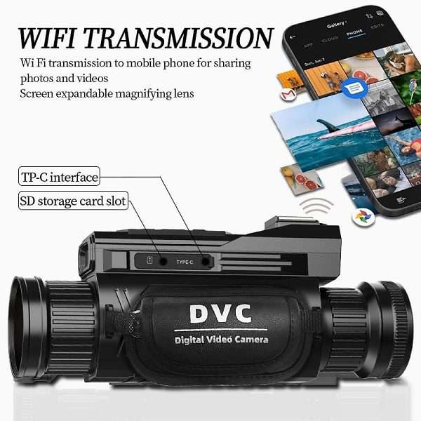D12 4K Ultra HD WiFi Monocular Night Vision Camera 64MP 4800mah Battery