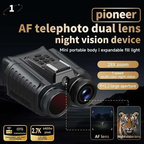 D12 4K Ultra HD WiFi Monocular Night Vision Camera 64MP 4800mah Battery