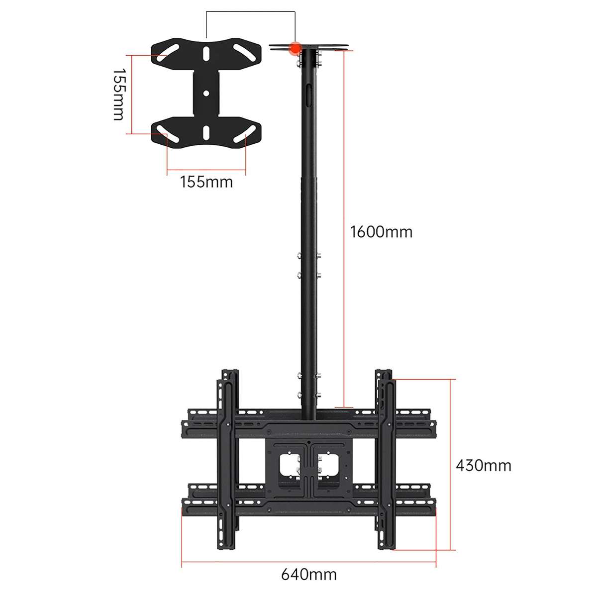 T590-15 Double Panel Ceiling Mount 32-65 TV Bracket