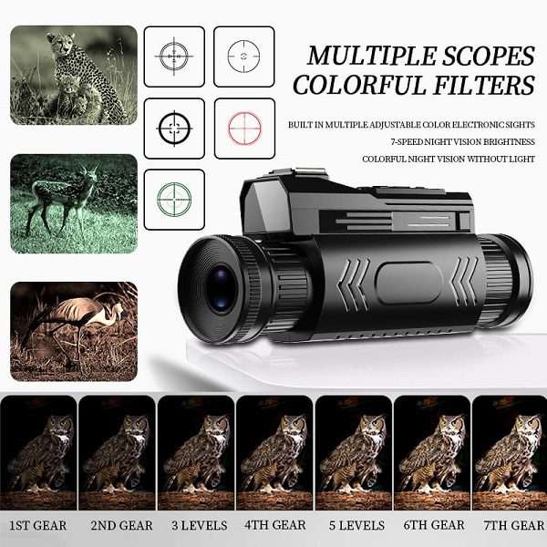 D12 4K Ultra HD WiFi Monocular Night Vision Camera 64MP 4800mah Battery