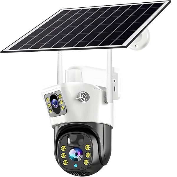 XF00151 Dual Lens Solar Powered WIFI Camera V380 App