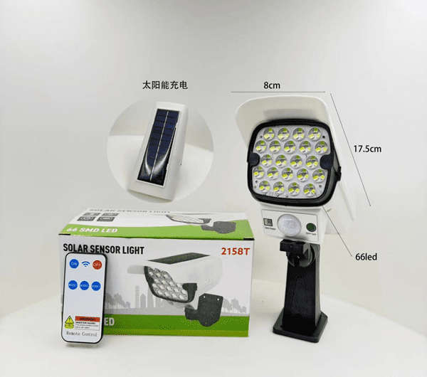 500041 FA-2158T Solar Powered Dummy Camera with Sensor Light and Remote Control
