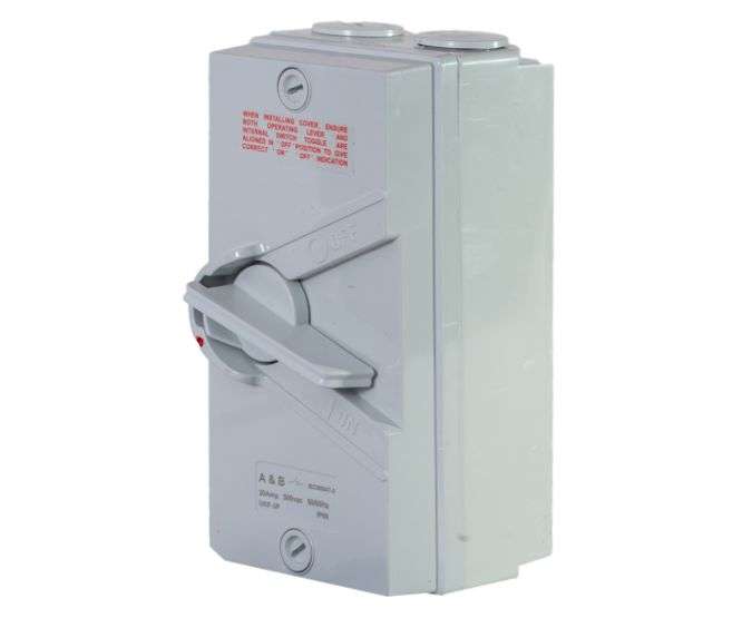 ISOLATOR 20A 2P WEATHERPROOF LOCKABLE ABIS220-N