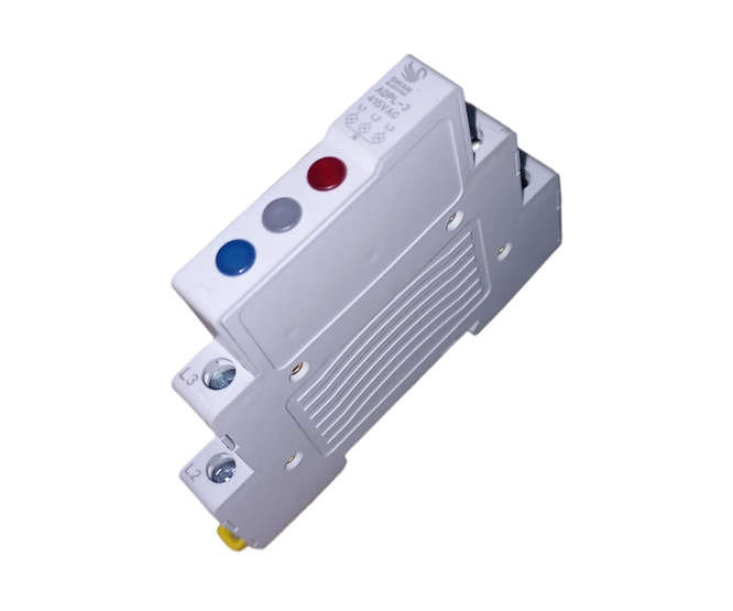 DIN RAIL MOUNT TRIPLE PILOT LIGHT RED-WHITE-BLUE P=9mm 415V ADPL-3-415-RED-WHITE-BLUE