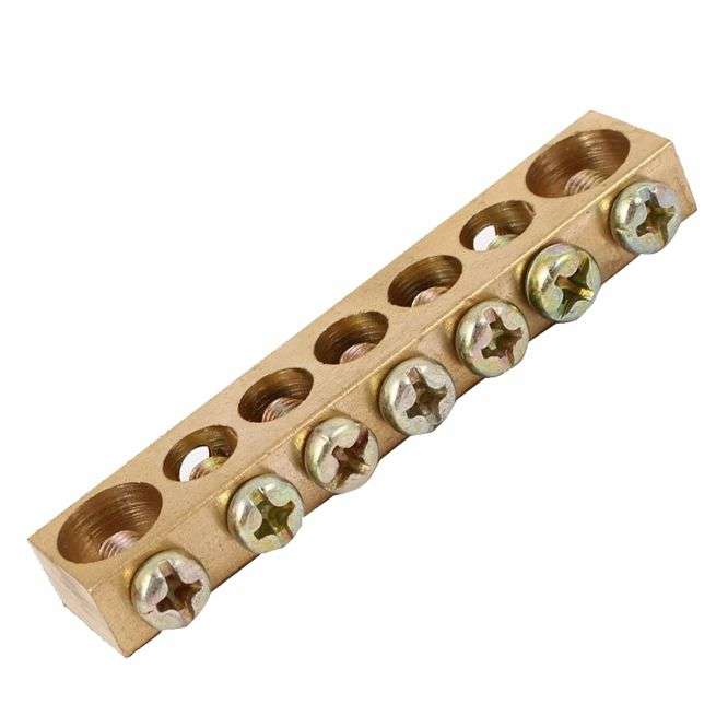 EARTHING BARE BRASS BUSBAR 7WAY RB-BRASS-BARS-7W