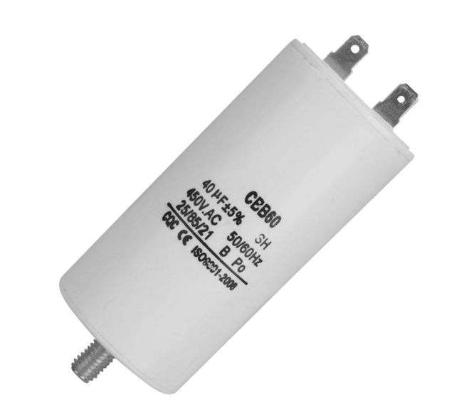 MOTOR RUNNING CAPACITOR 40uF 450V S+4T / 45x95 CBB60-E-40UF-450VAC