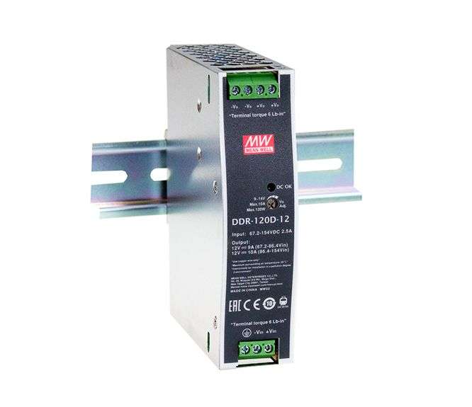 DC-DC CONVERTER D/R I=24Vnom O=12Vnom 10A DDR-120B-12