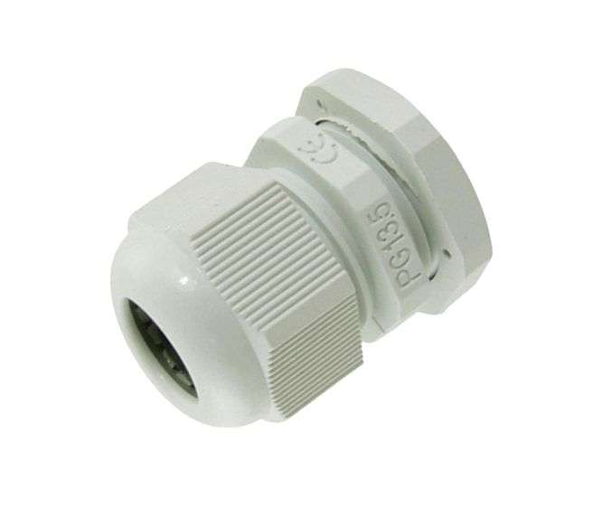 WHITE COMPRESSION GLAND PH=20mm CAB=6.5-12mm PG13.5-WHT