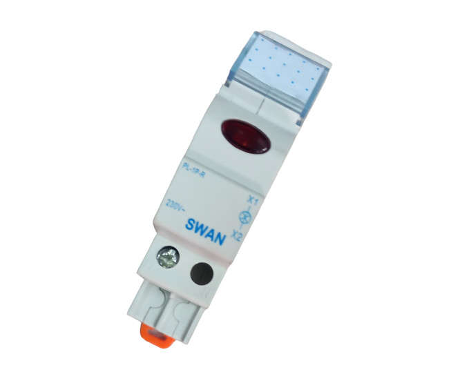 230VAC SINGLE PHASE INDICATOR 18mm-RED DIN MOUNT PL-1P-RED-230V